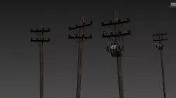 powerline   telegraph pole electricity poles 3D model