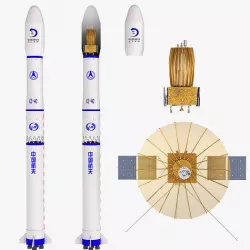 Queqiao Relay Communication Satellite  Long March rocket 3D model