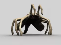 Rigged Alien Xenomorph Facehugger and Egg 3D model