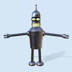 Robot Bender Low-poly 3D model