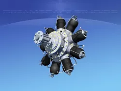 Rotary Aircraft Engine  3D model
