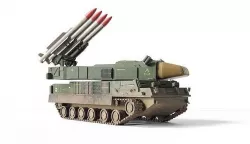 SA-11 soviet surface to air missile system Low-poly 3D model