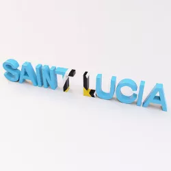 Saint Lucia country Name text 3d model  Low-poly 3D model