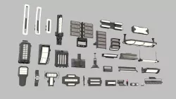 sci fi lighting 8 3D model