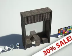 Seating and Dining area Low-poly 3D model