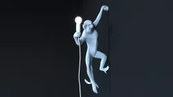 Seletti Monkey Lamp Hanging Left Hand White 3D model