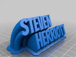 SH Sweeping 2-line name plate (text)