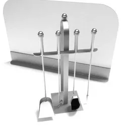 Silver Fireplace Tool Set 3D model