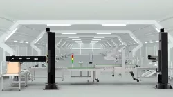 Stacking and packing line Low-poly 3D model