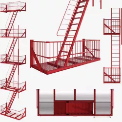 Street fire escape 3D model