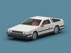 Stylized Cartoon Sport Coupe Car 80s Low-poly 3D model