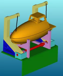 Toys for boys-ship/davit for side launched lifeboats-OpenSCAD CSV