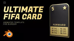Ultimate Football card template for Blender 3D model