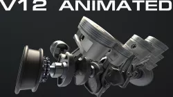 V12 Engine Working Animated 3D model