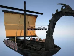 Viking Longboat Low-poly 3D model