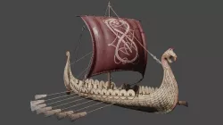 Viking Ship - Viking Drakar PBR Low-poly 3D model