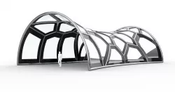 Voronoi Pavilion Structure with Glass Panels v1 3D model