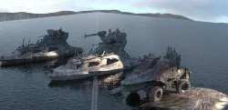 Warlord Cruise ships and tank 3D model