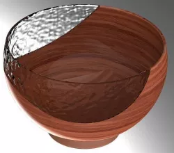 Wooden salad bowl with epoxy resin 3D model