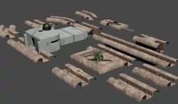 ww2 trench and bunker pack 3D model
