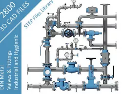 2800 PIPING CAD FILES - VALVES AND FITTINGS - DIN-EN STANDARD 3D model
