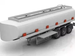 3D Gas Truck Tank Trailer 3D model