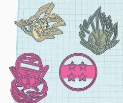 4 cutter cookie Dragon ball z goku vegeta piccolo 3D model
