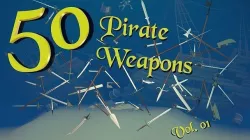 50 Low Poly Pirate Weapons Vol 01 Low-poly 3D model