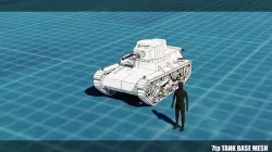 7TP Tank Base Mesh Low-poly 3D model