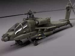 AH-64A Apache Helicopter 3D model