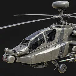 AH-64D Apache Helicopter Low-poly 3D model