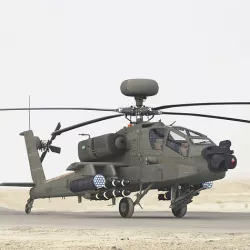 AH64E Apache Longbow Helicopter Green Hard Used 3D model