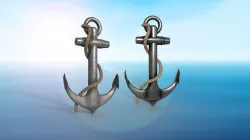 anchor karobelny and ship metal PBR game ready 2 textures Low-poly 3D model