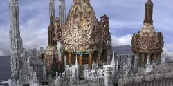 Ancient India Palace Mega structures Golden 3D model
