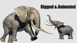 animated elephant 3D model