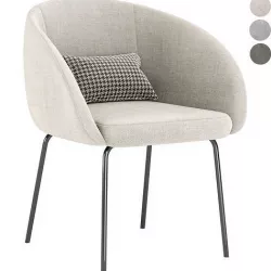 Avalon Boucle Dining Chair 3D model