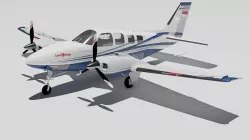 Beechcraft Baron G58 Angkasa Aviation Academy PK-LRV 3D model