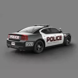 Black Police Car 3D model