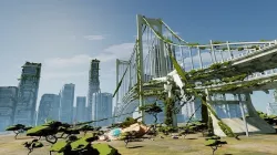 blender anime bridge and city 3D model