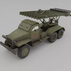 BM 13N Katyusha Multiple Rocket  Artillery Low-poly 3D model