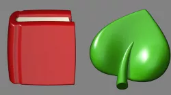 book icon  leaf icon 3D model