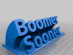 Boomer Sooner Text Plate
