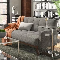 Bowman Linen Square Arm Sofa 3D model