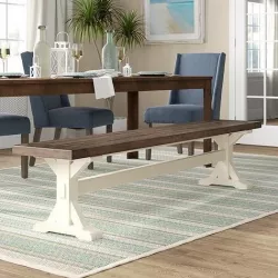 Bulah Wood Mediaval Bench Long Chair 3D model