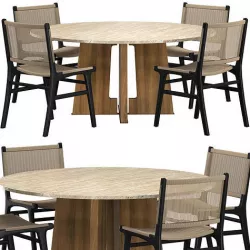 CALISTOGA DINING TABLE ASTRAL LOOM  CHAIR 3D model
