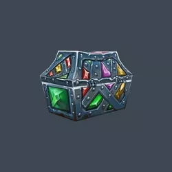 Cartoon Old Metal Treasure Chest Low-poly 3D model