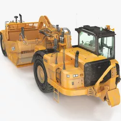 Cat 637k Scraper Dirt Rigged 3D model