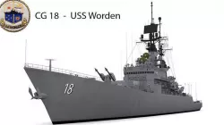 CG 18  -  USS Worden Low-poly 3D model