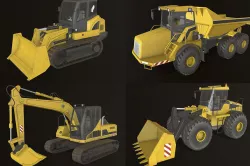 Construction Vehicles Low-poly 3D model