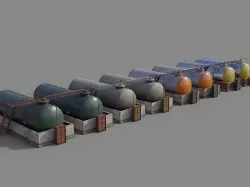 Diesel Refueling depot tank Low-poly 3D model